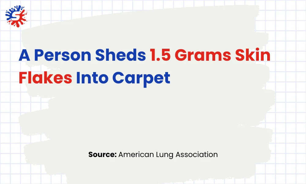 A Person Sheds one and half Grams Skin Flakes Into Carpet