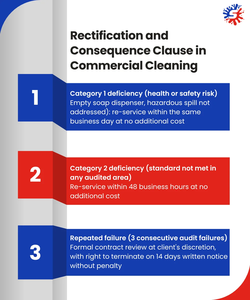 Rectification and Consequence Clause in Commercial Cleaning