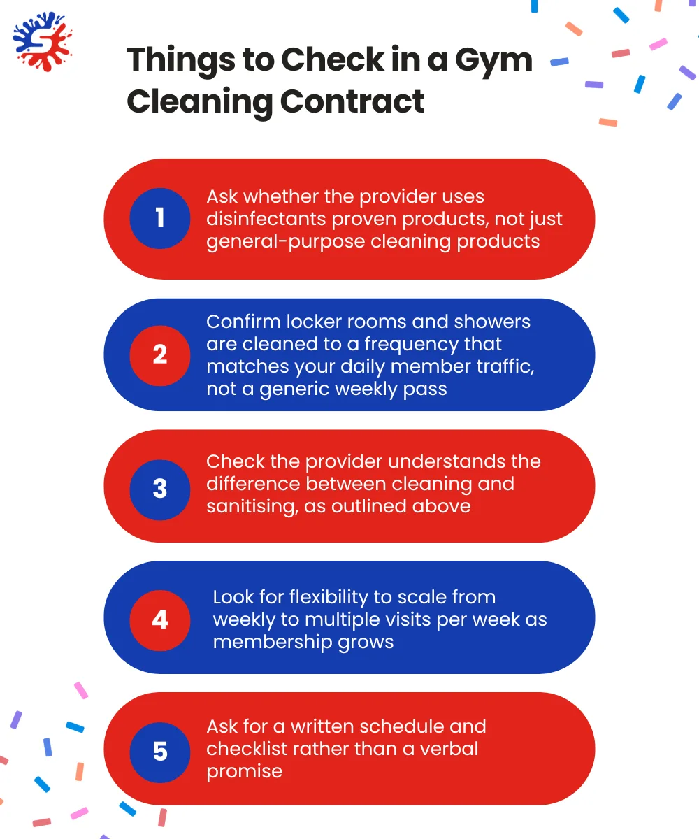Things to check in a gym cleaning contract