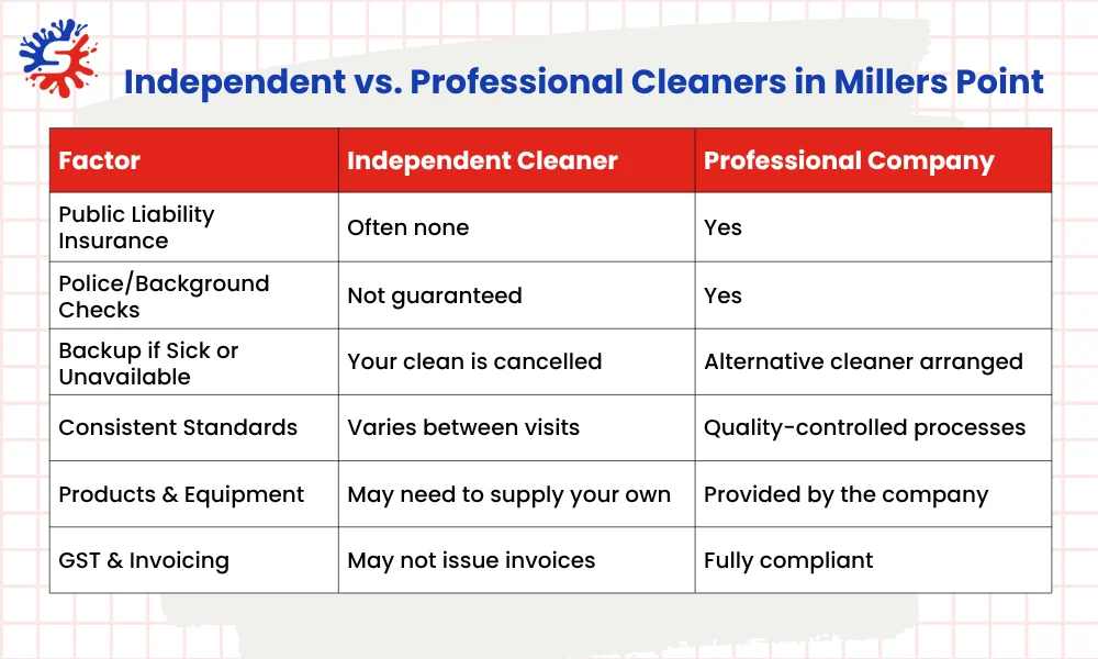 ndependent vs Professional Cleaners